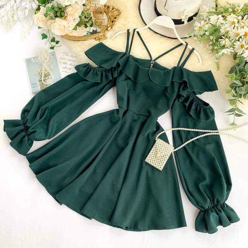 - Chic A line long sleeves fashion summer dress ,GEU71