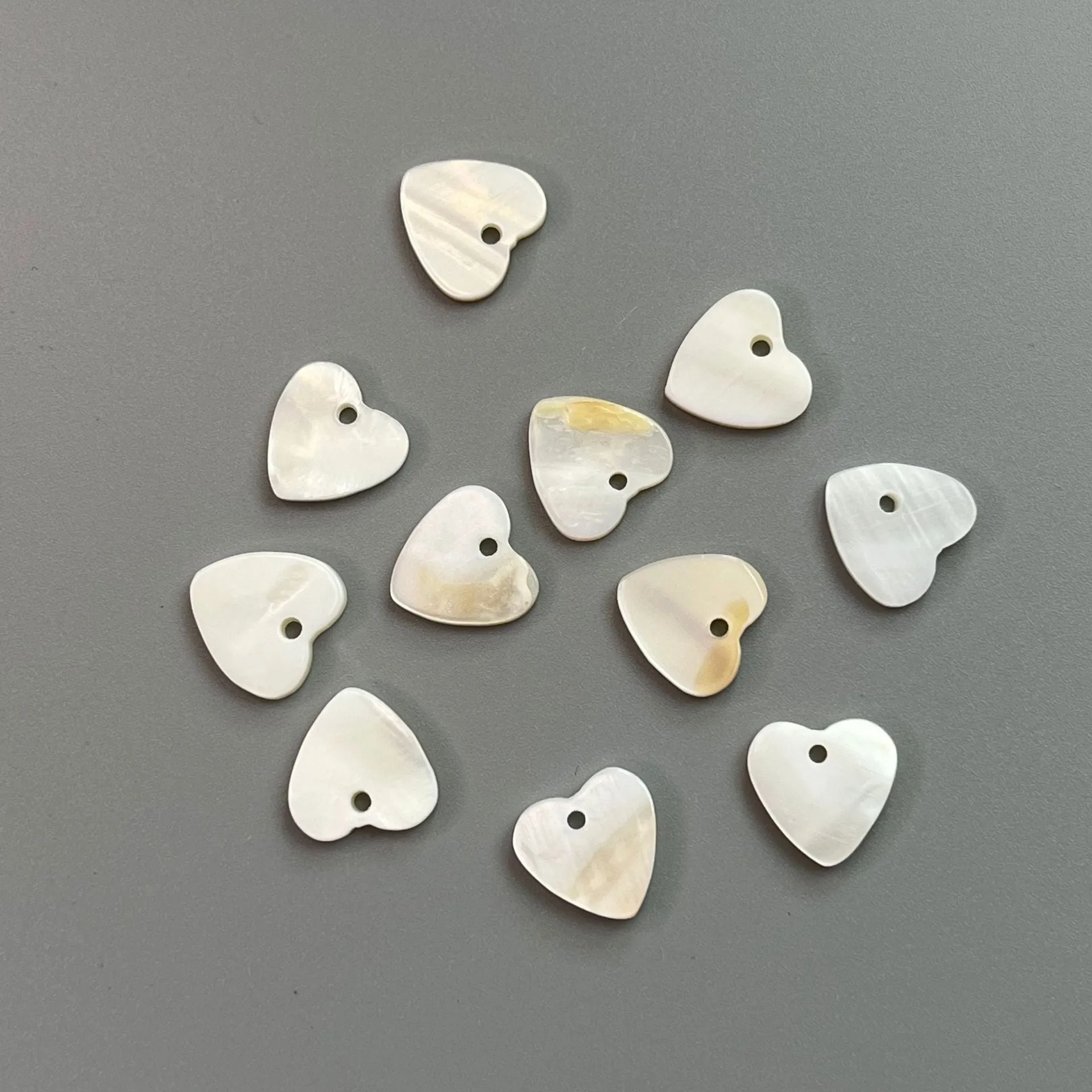 10/18/22mm Pure White Heart Shaped Shell Buttons 30 Pack
