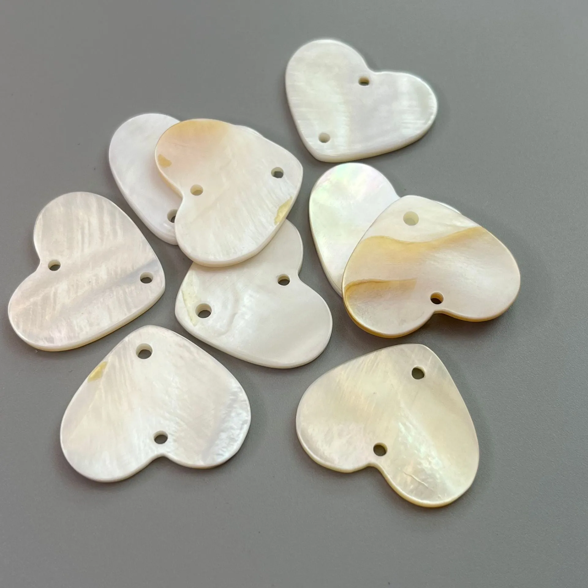10/18/22mm Pure White Heart Shaped Shell Buttons 30 Pack