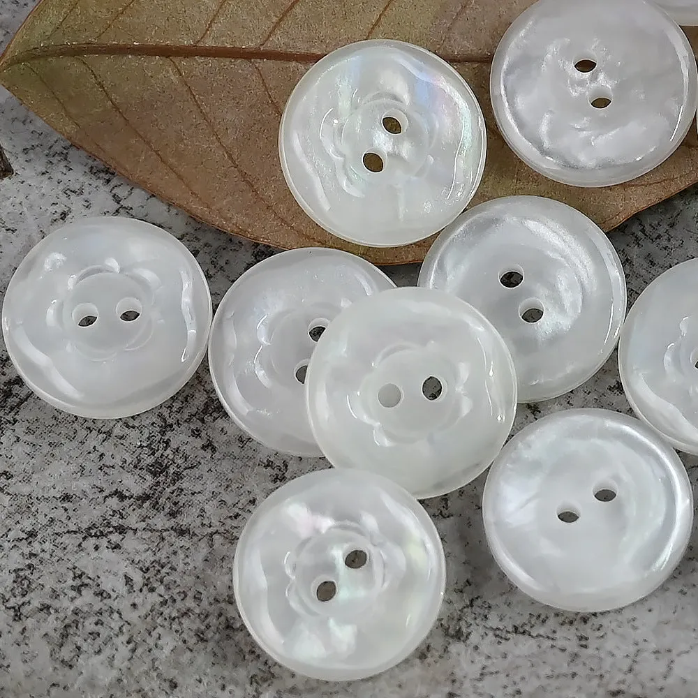 11.5/15/20mm Gorgeous Glowing Pink Blue Purple Flower Shaped Resin Buttons