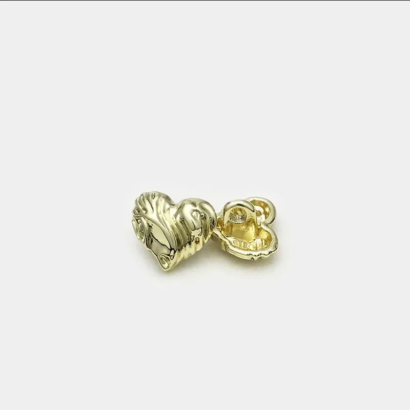 11mm Antique Gold Heart Metal Buttons 30PCS