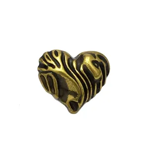 11mm Antique Gold Heart Metal Buttons 30PCS