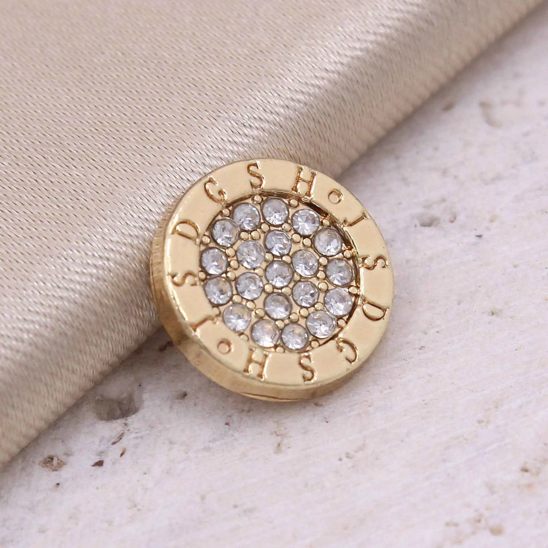 11MM Gold Silver Round Square Alloy Rhinestone Shirt Buttons 20PCS