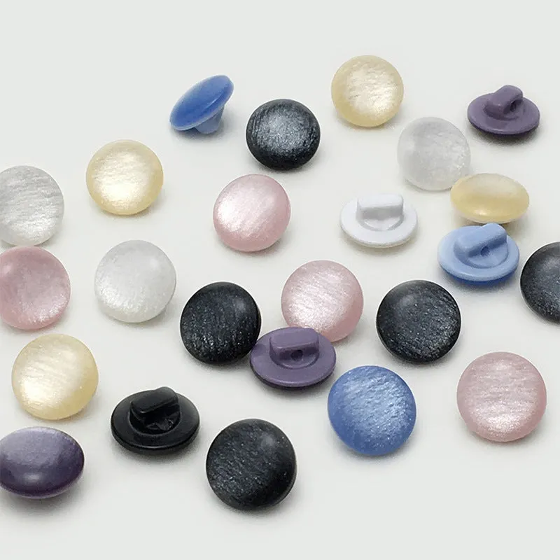 11mm Round Resin Pearlized Shirt Buttons with Shank 100pcs