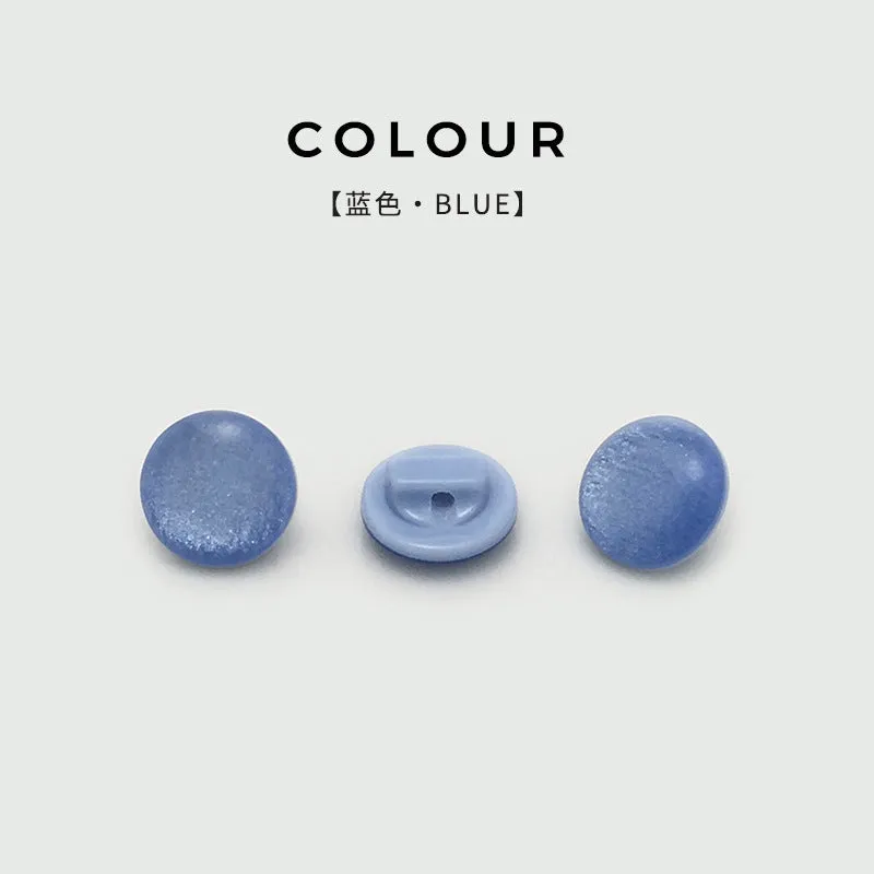 11mm Round Resin Pearlized Shirt Buttons with Shank 100pcs