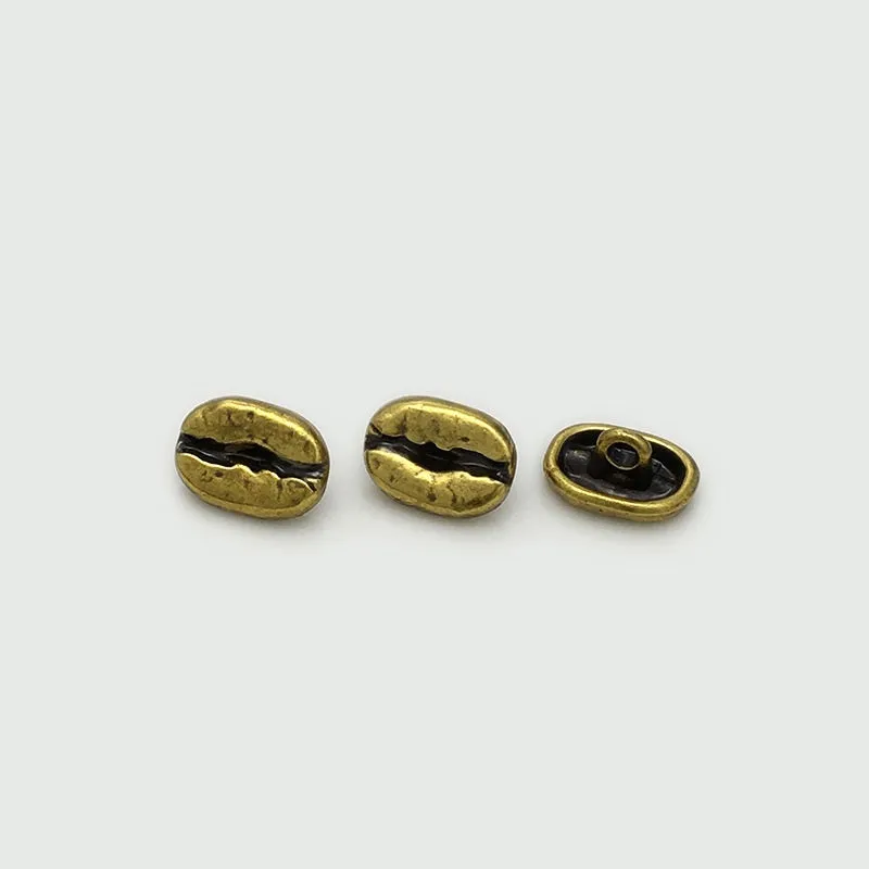 12mm Oval Concave Antique Gold Metal Shirt Buttons 30pcs