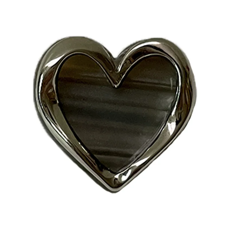 13-25mm Colorful Dual-Tone Heart-Shaped Metal Buttons with Shanks 48 Pack