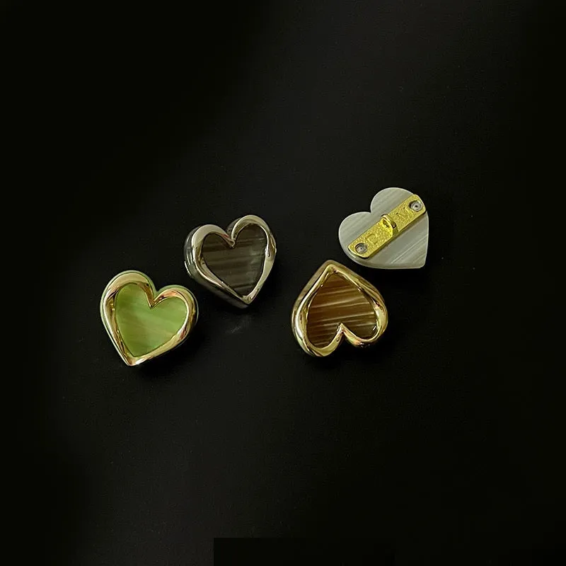 13-25mm Colorful Dual-Tone Heart-Shaped Metal Buttons with Shanks 48 Pack