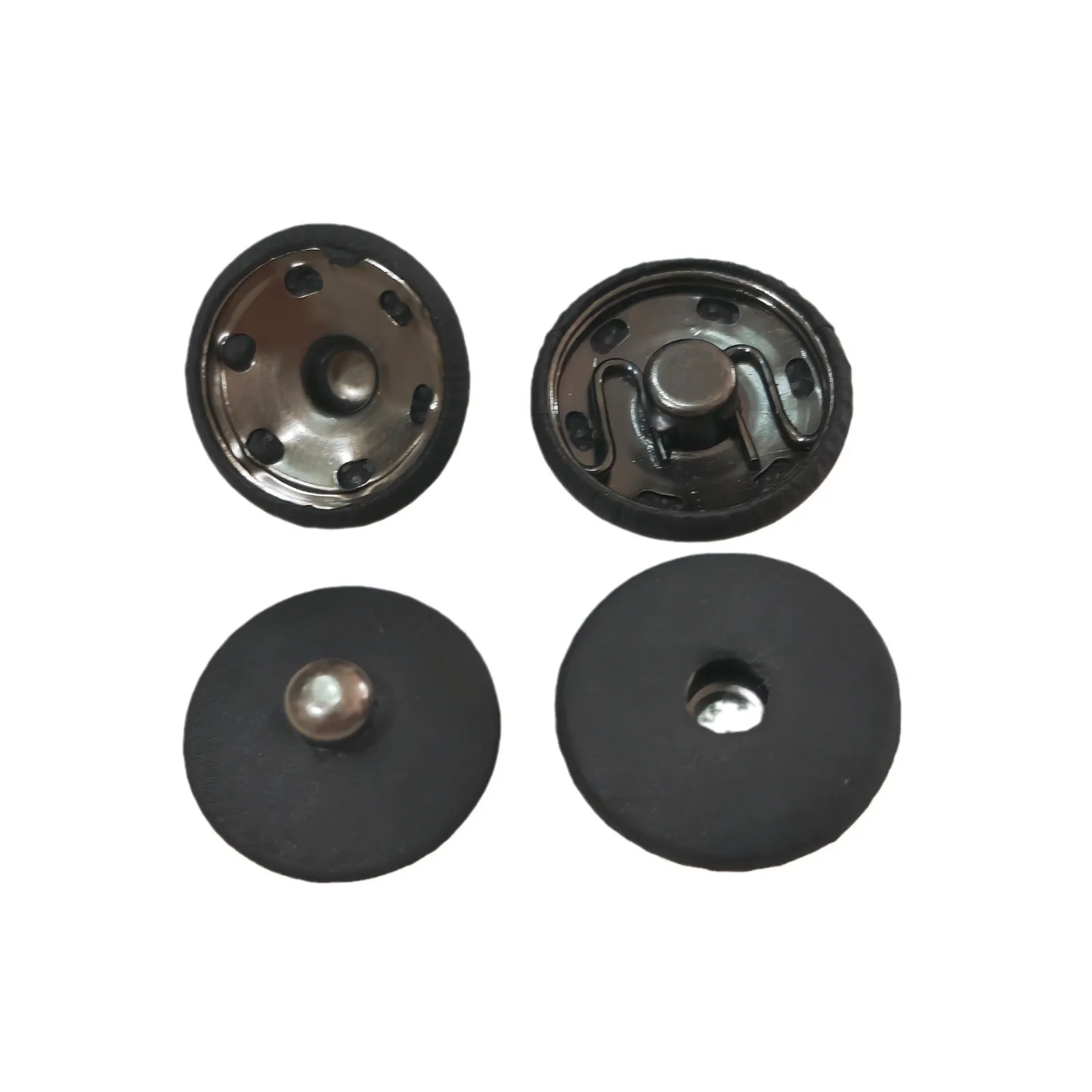 13-28mm White Black Fabric Covered Invisible Metal Snap Buttons 20pcs