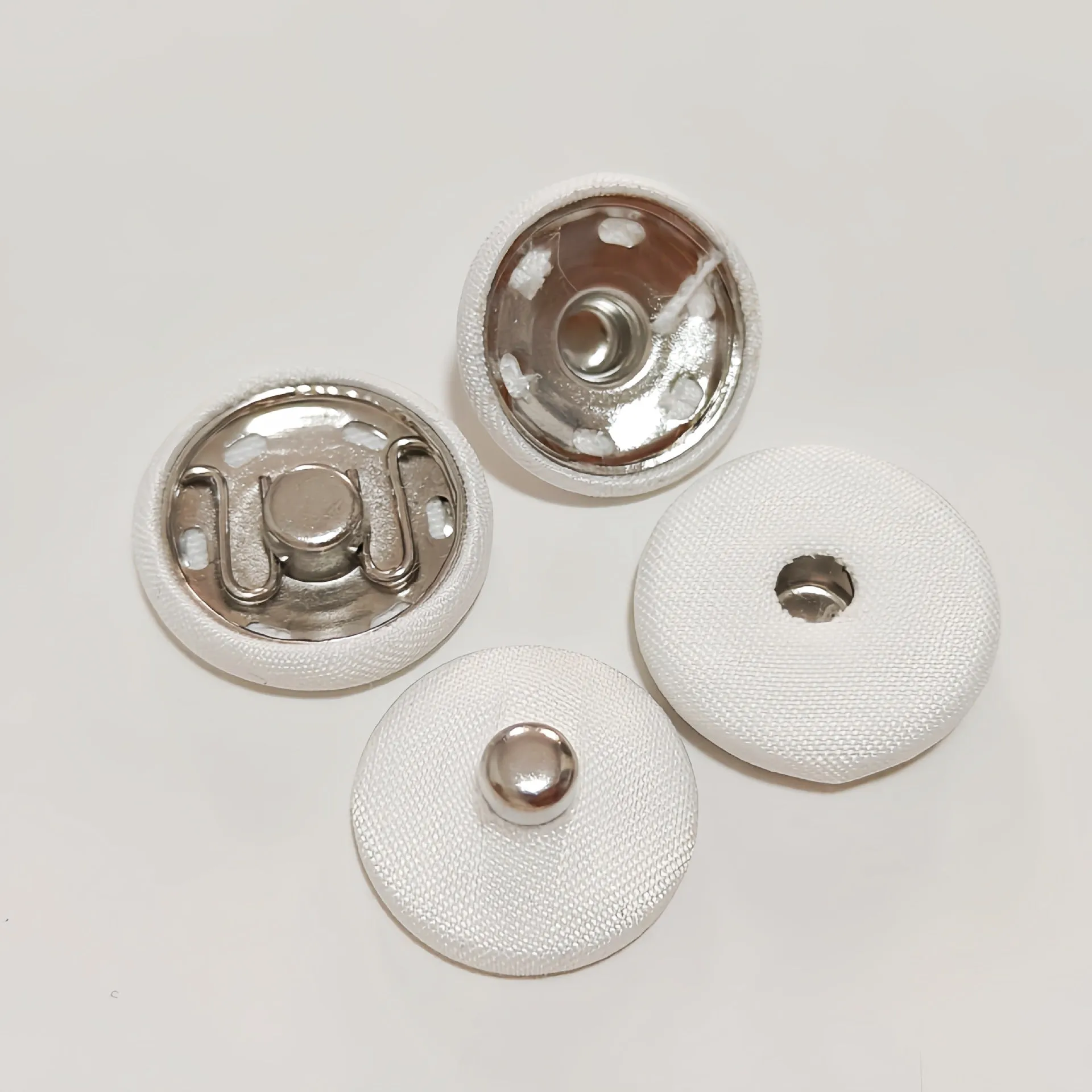 13-28mm White Black Fabric Covered Invisible Metal Snap Buttons 20pcs
