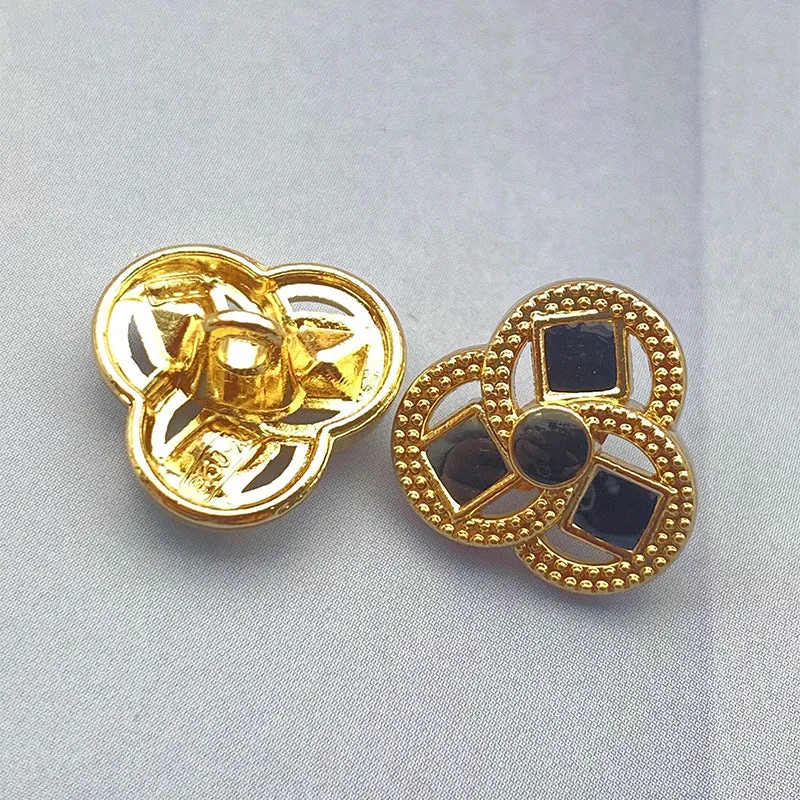 14mm Clover-Shaped Flower Metal Shank Shirt Buttons 20pcs