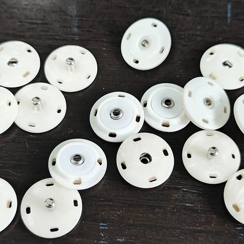 15-25mm Pearl White Invisible Resin Snap Buttons 20pcs