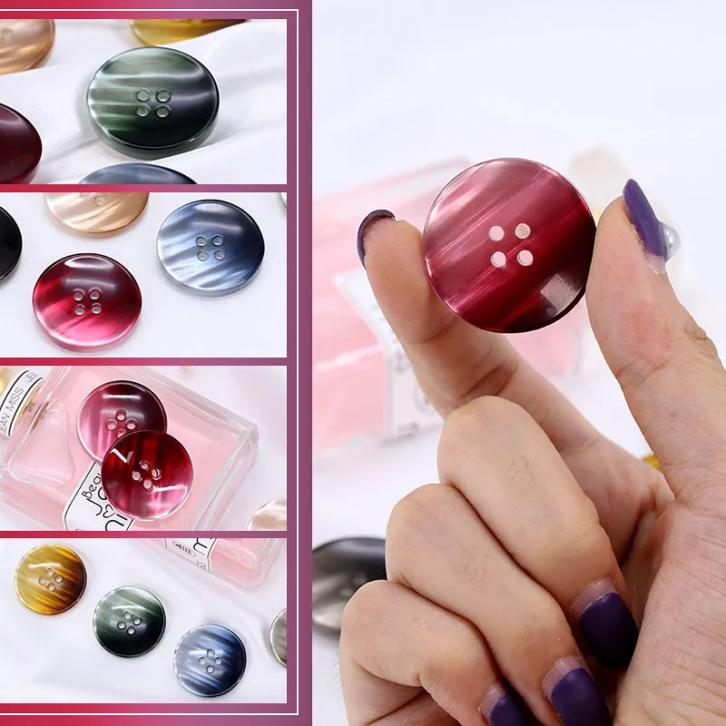15-30mm Gradient Pearlescent Resin Round Buttons 30 Pack