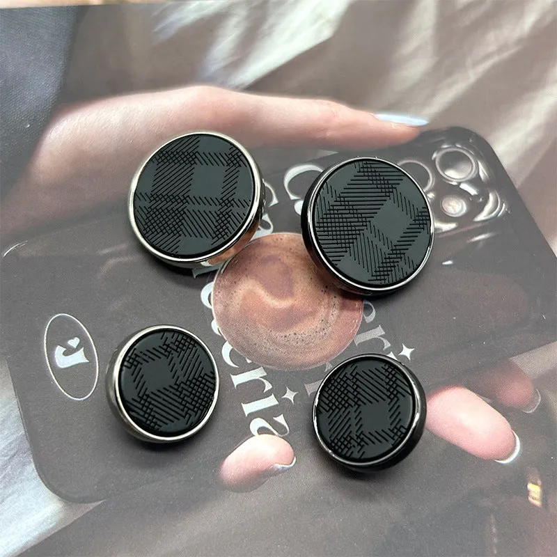 15/20mm Laser-Engraved Resin Twill Metal Buttons with Shanks 50pcs