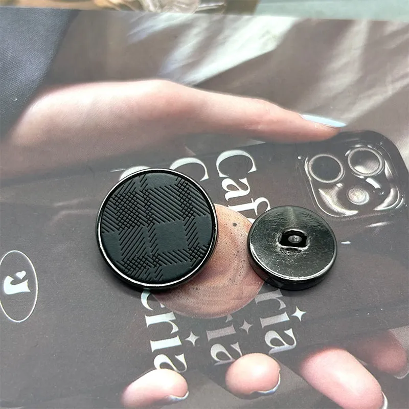 15/20mm Laser-Engraved Resin Twill Metal Buttons with Shanks 50pcs