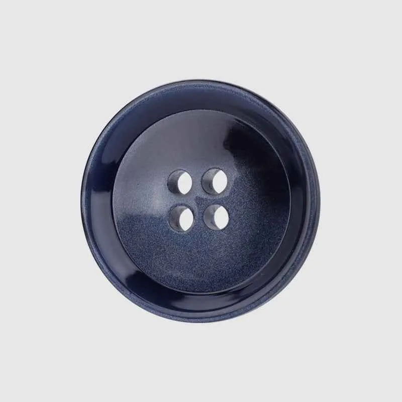 15/20mm Round 4-Hole Eco-Friendly Resin Buttons Black Navy Blue 10pcs