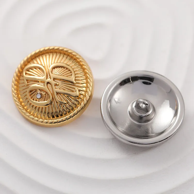 17-22mm Round Fashionable Metal Buttons for Tops 10pcs