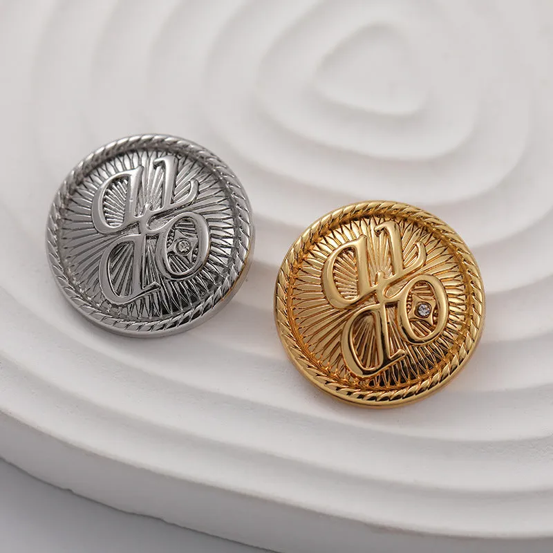 17-22mm Round Fashionable Metal Buttons for Tops 10pcs
