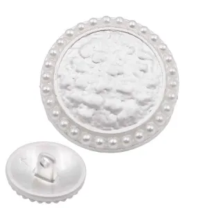 18mm/22mm Mist Silver Round Pearl-Trimmed Metal Shank Buttons 12pcs