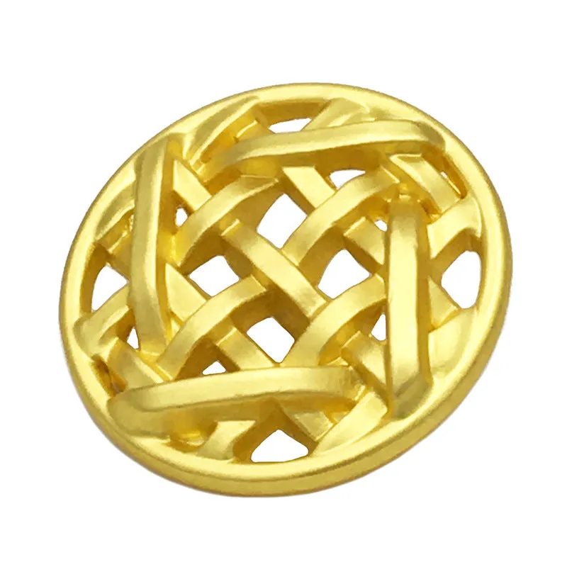 25mm Round Woven Mesh Hollow Metal Hand-Sewing Buttons 20pcs