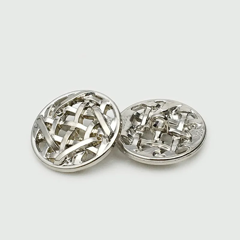 25mm Round Woven Mesh Hollow Metal Hand-Sewing Buttons 20pcs