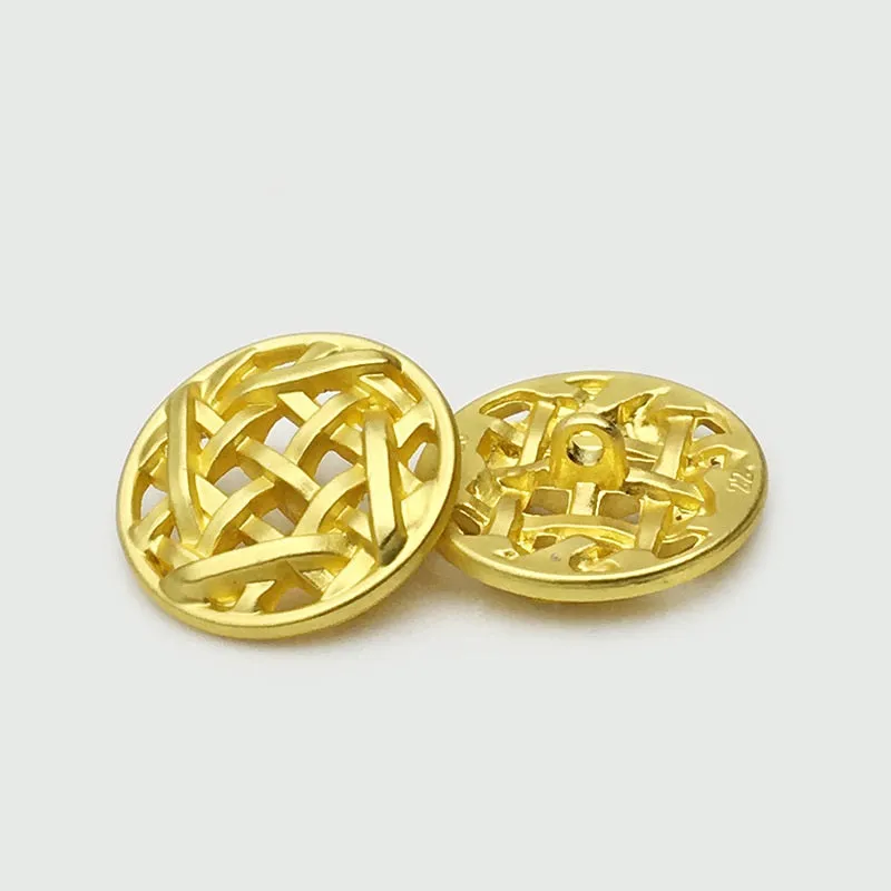 25mm Round Woven Mesh Hollow Metal Hand-Sewing Buttons 20pcs