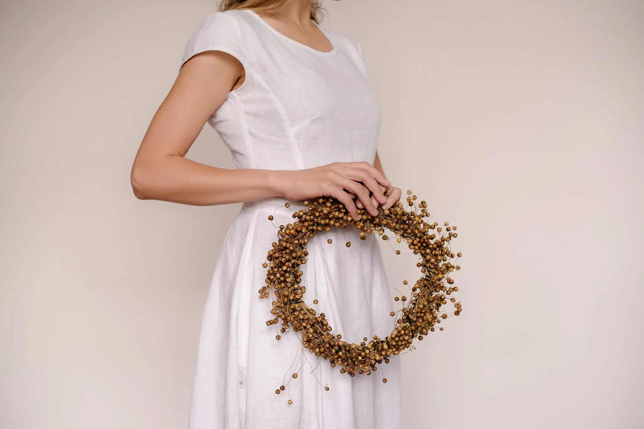 A-Line Linen Wedding Dress