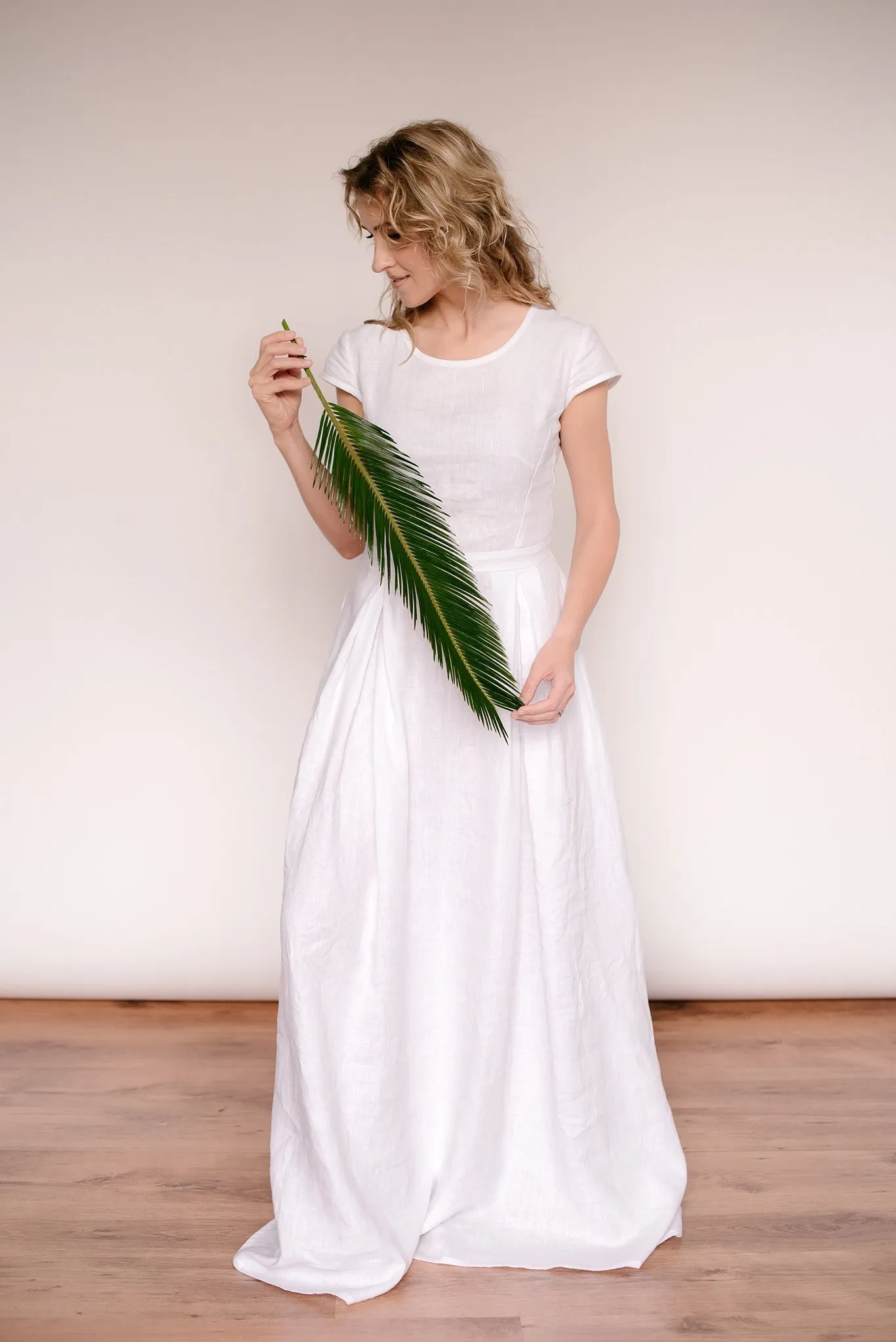 A-Line Linen Wedding Dress