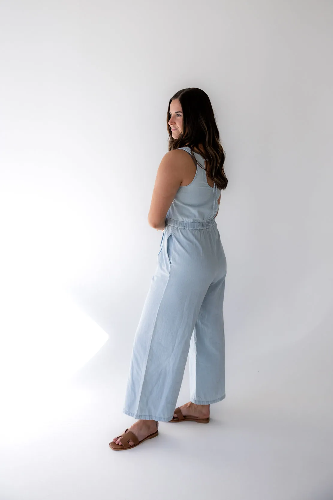 Abby Tied Back Jumpsuit | Light Denim