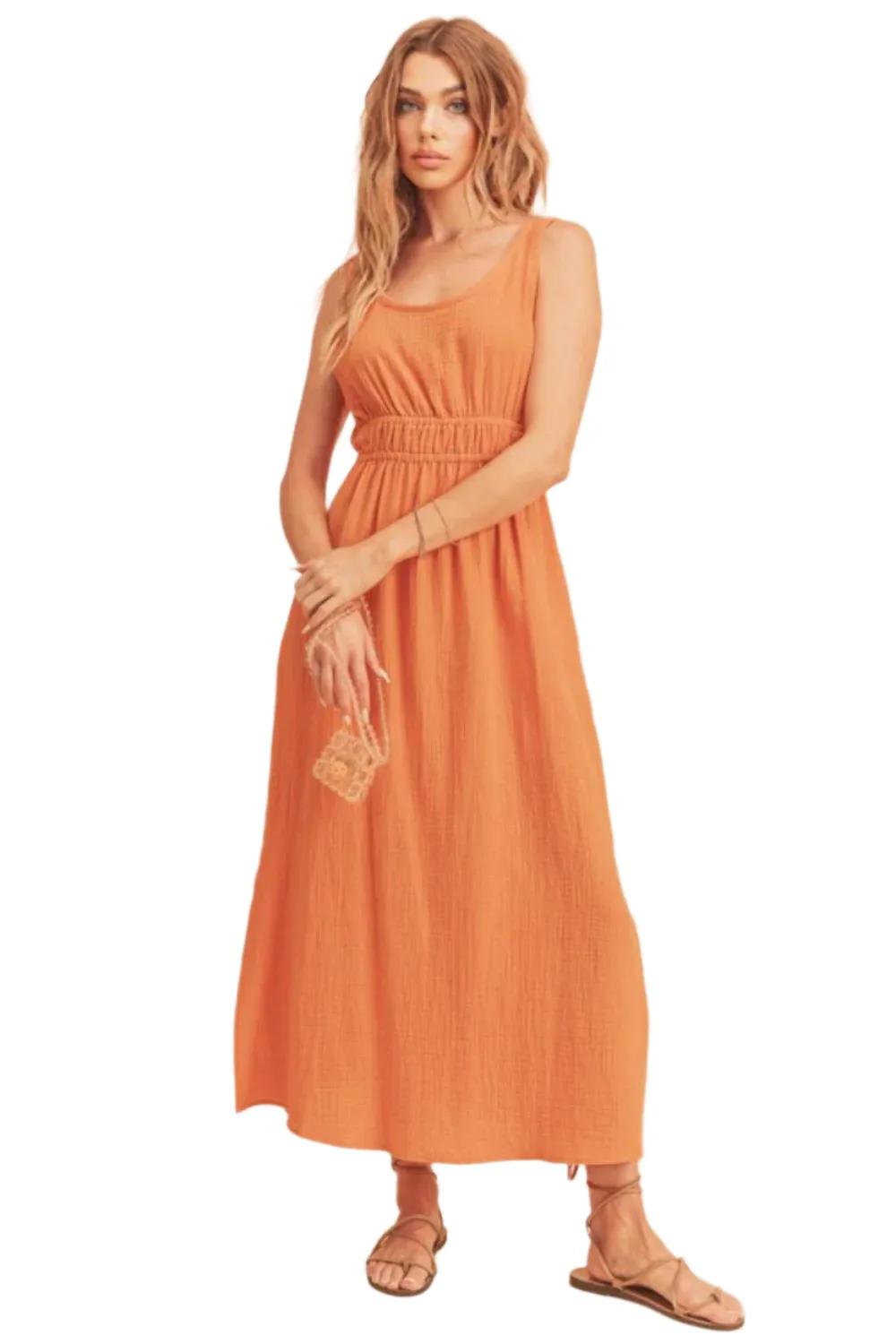 Aemi   Co Side Slit Round Neck Sleeveless Tank Dress