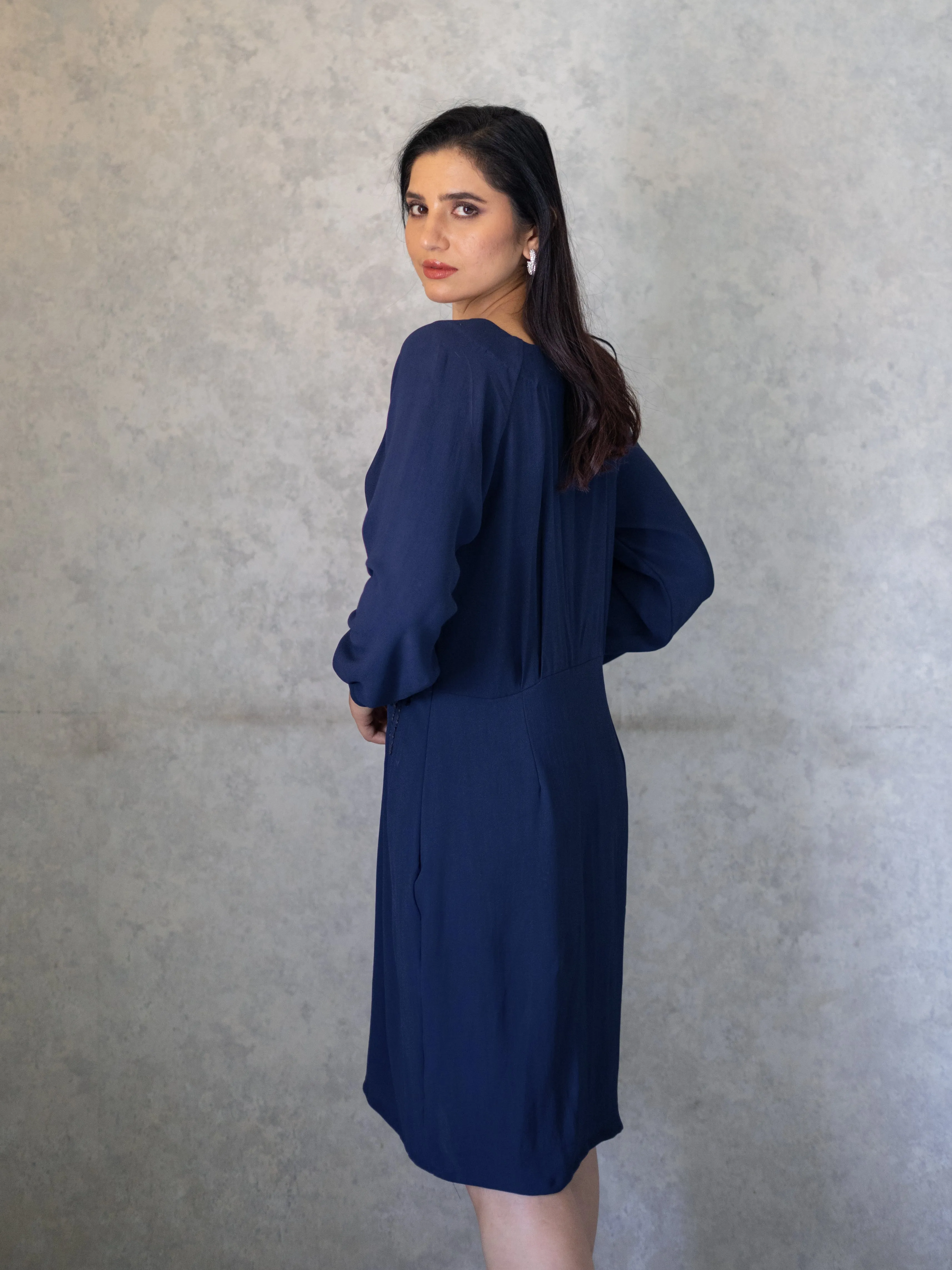 Akin Dress - Navy Blue