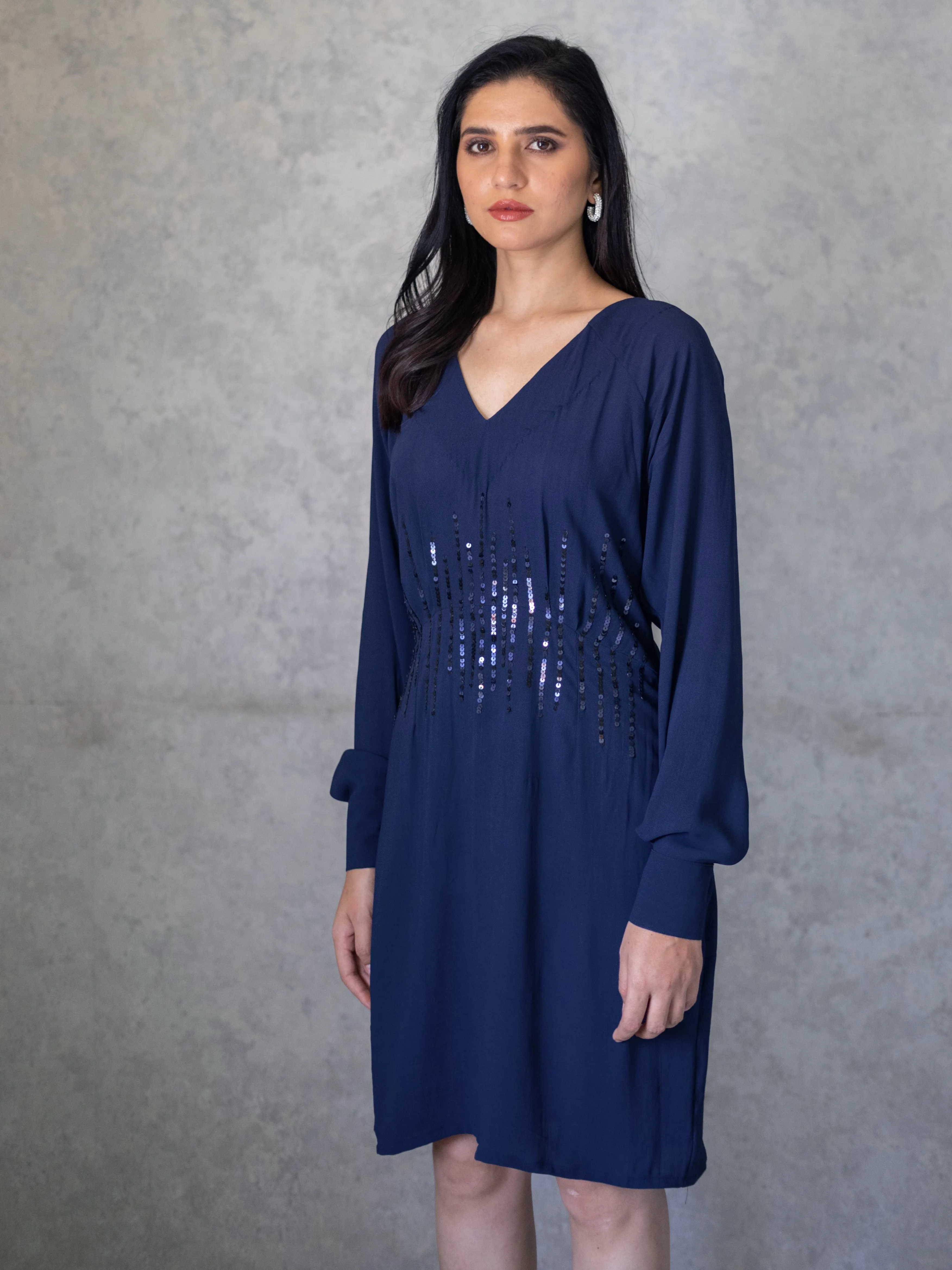 Akin Dress - Navy Blue