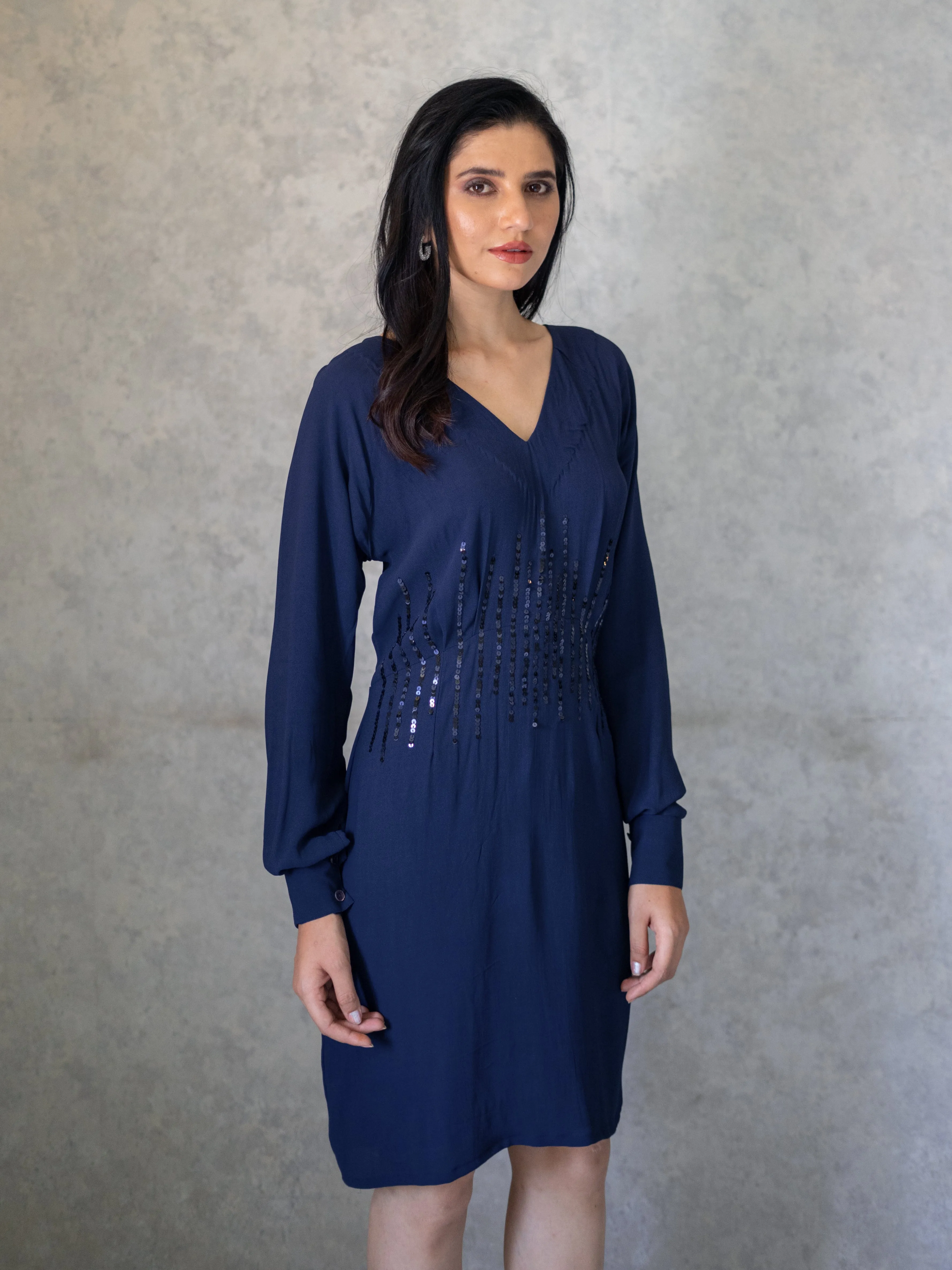 Akin Dress - Navy Blue