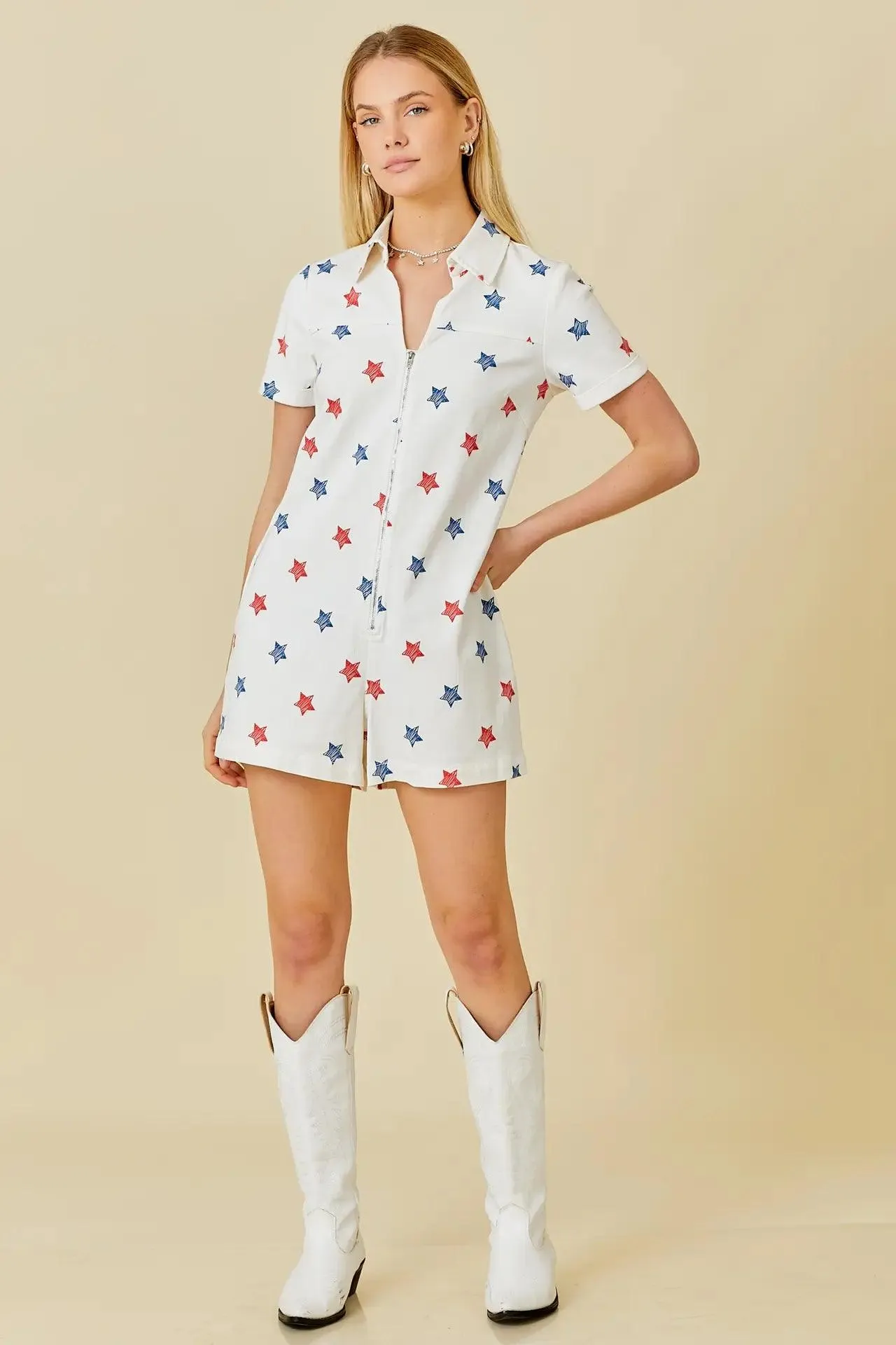 American Star Denim Romper