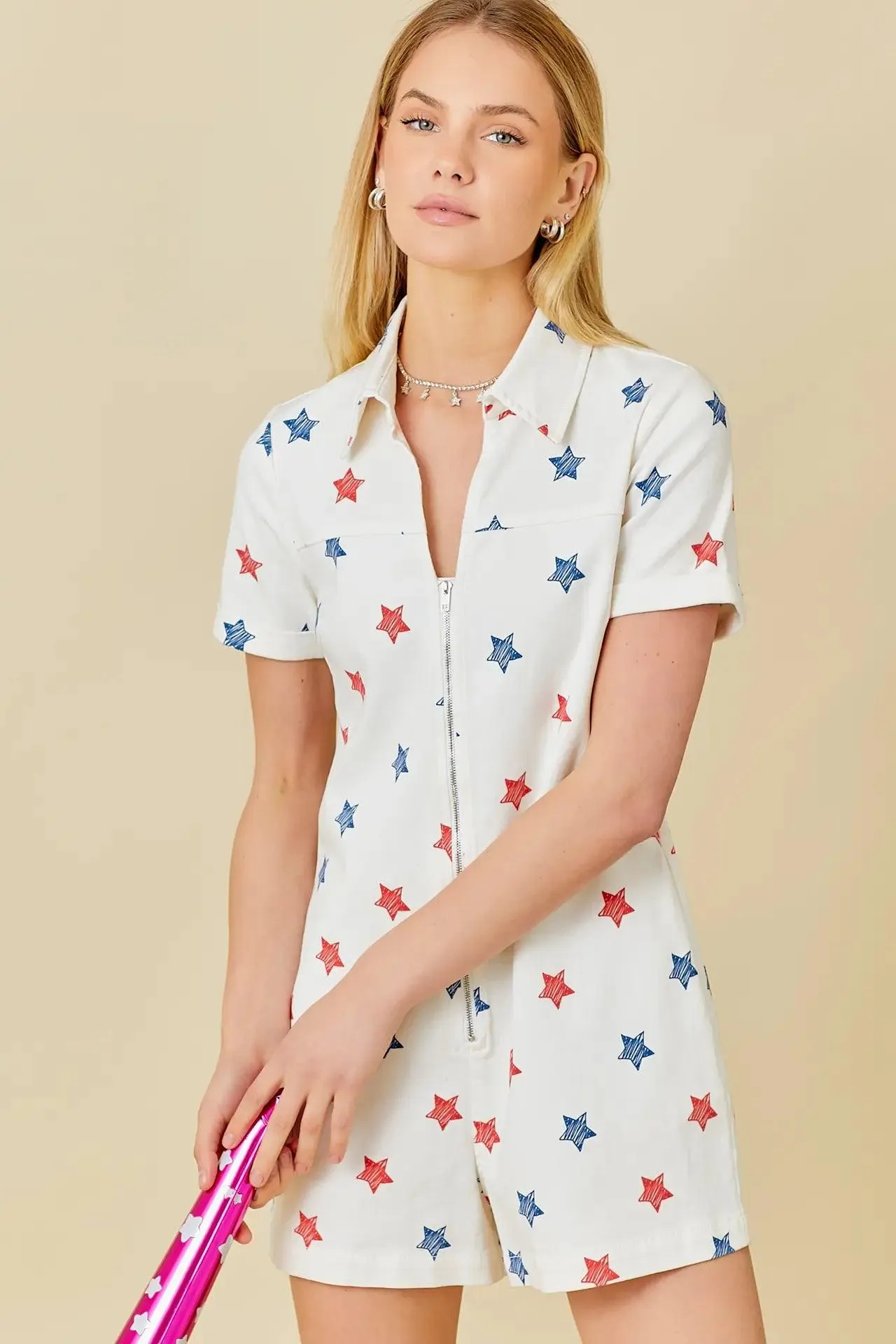 American Star Denim Romper