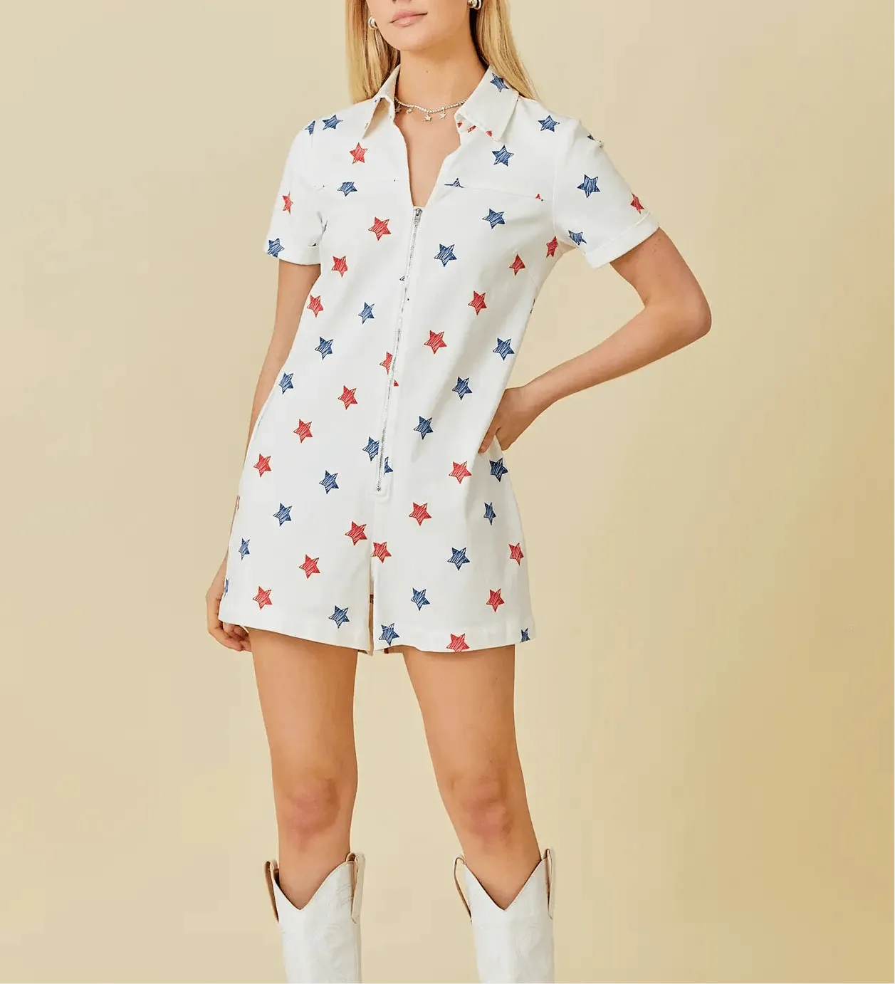 American Star Denim Romper