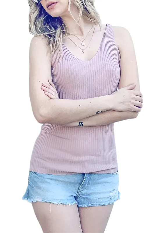 And The Why Ribbed Knit Slim Tank