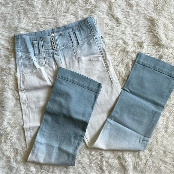 Anthropologie Pilcro and the Letterpress Jeans Ultra High-Rise Dip-Dyed 26 NWT