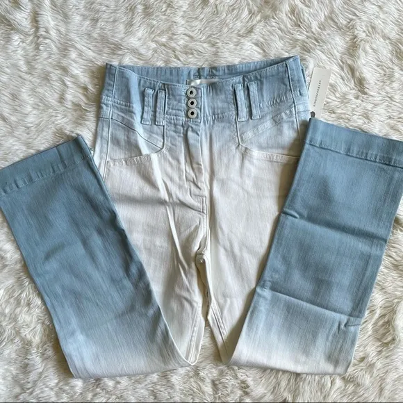 Anthropologie Pilcro and the Letterpress Jeans Ultra High-Rise Dip-Dyed 26 NWT