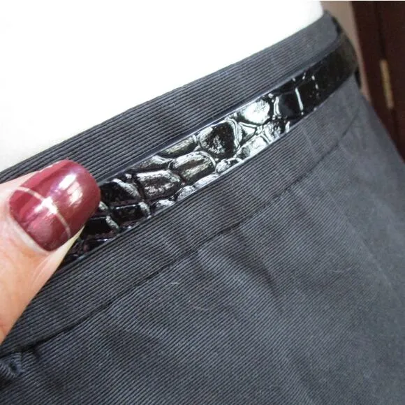 Apostrophe Black Pencil Skirt Size 10 Belted Pockets Knee-Length Corpcore Office