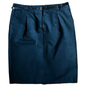 Apostrophe Black Pencil Skirt Size 10 Belted Pockets Knee-Length Corpcore Office