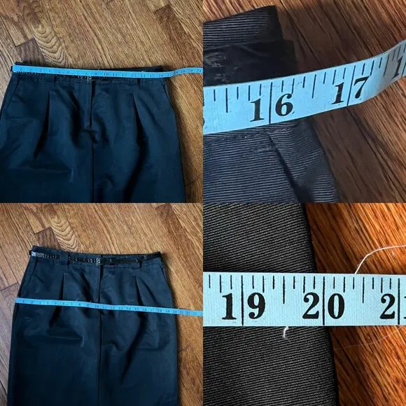 Apostrophe Black Pencil Skirt Size 10 Belted Pockets Knee-Length Corpcore Office
