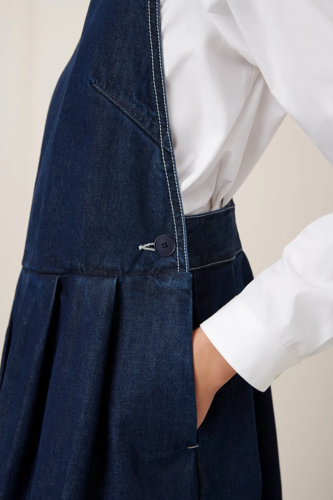 APRON DRESS | Kowtow | Indigo Denim