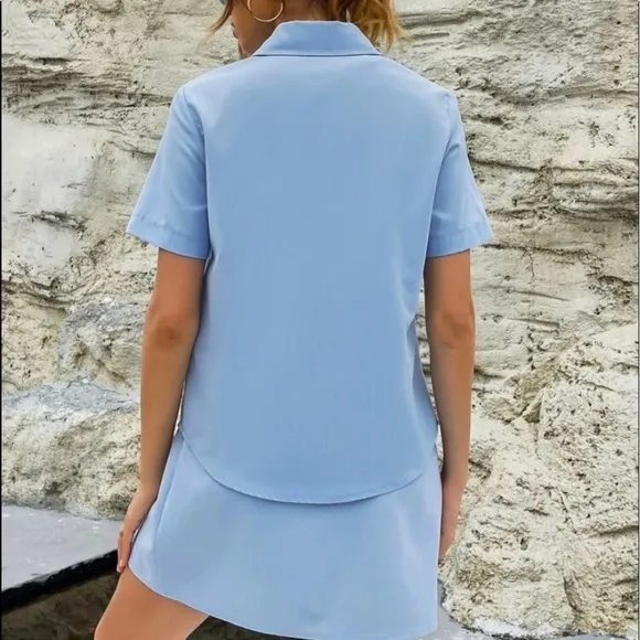 Baby blue 3 piece skirt set