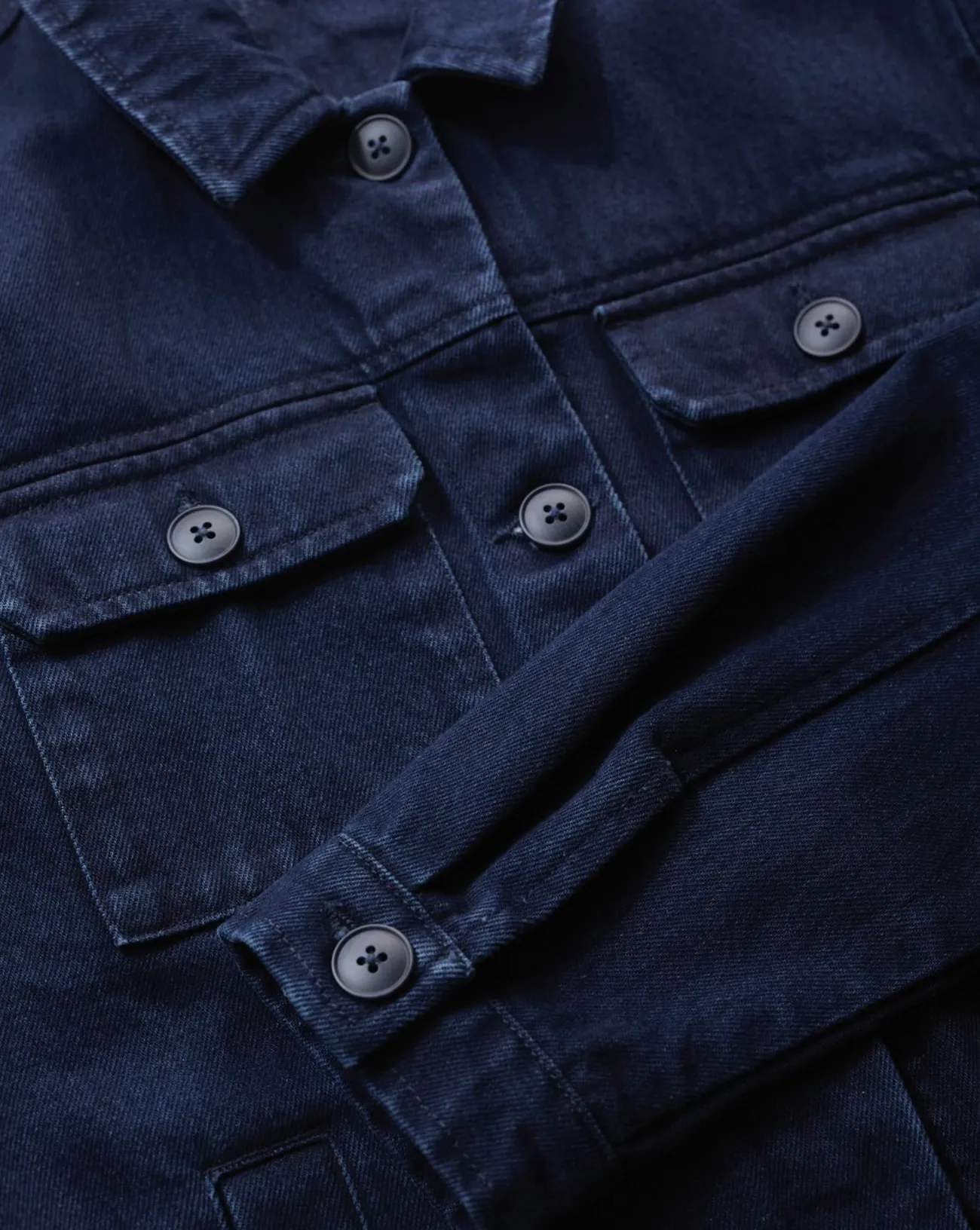 BALLAD JACKET - MARINE OVERDYE HIGH TWIST