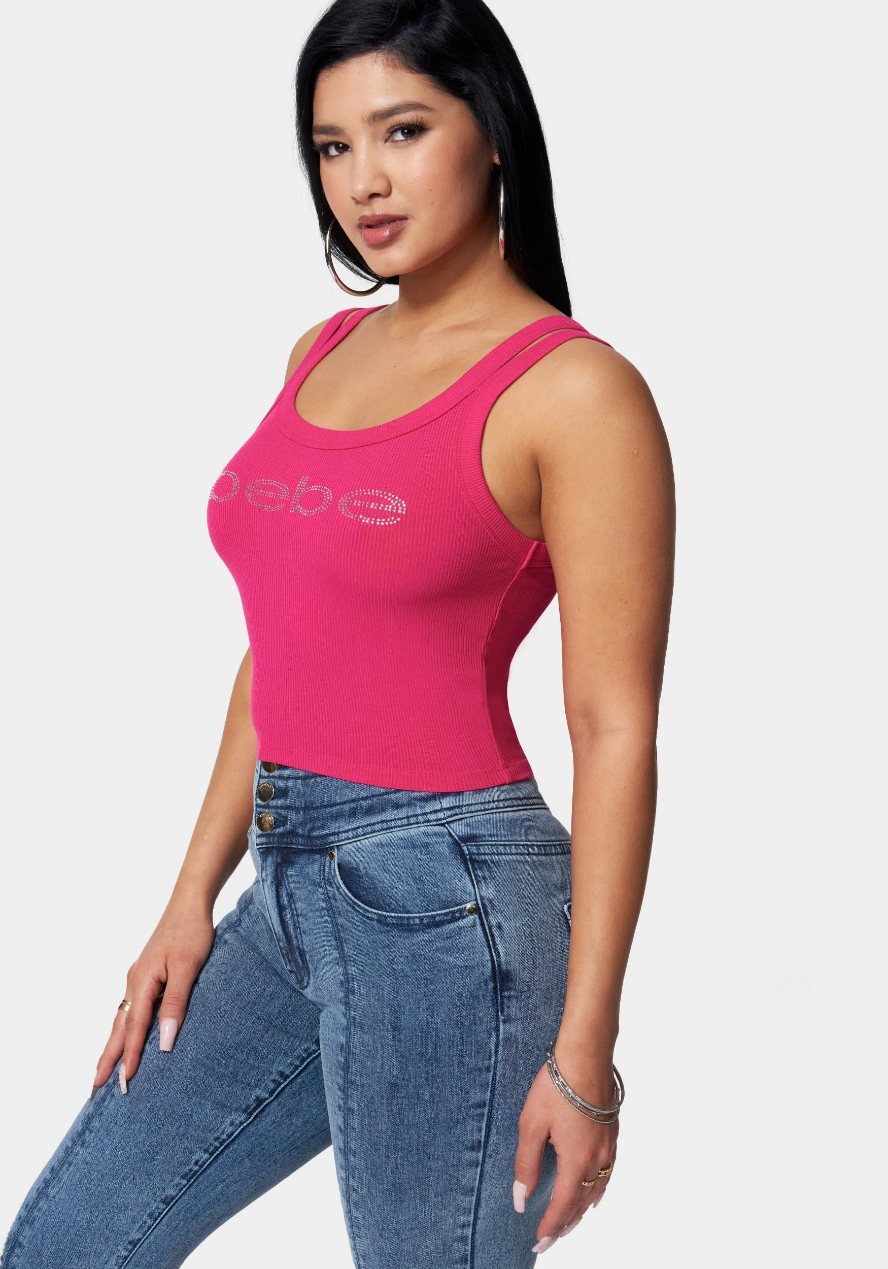 Bebe Logo Rib Top