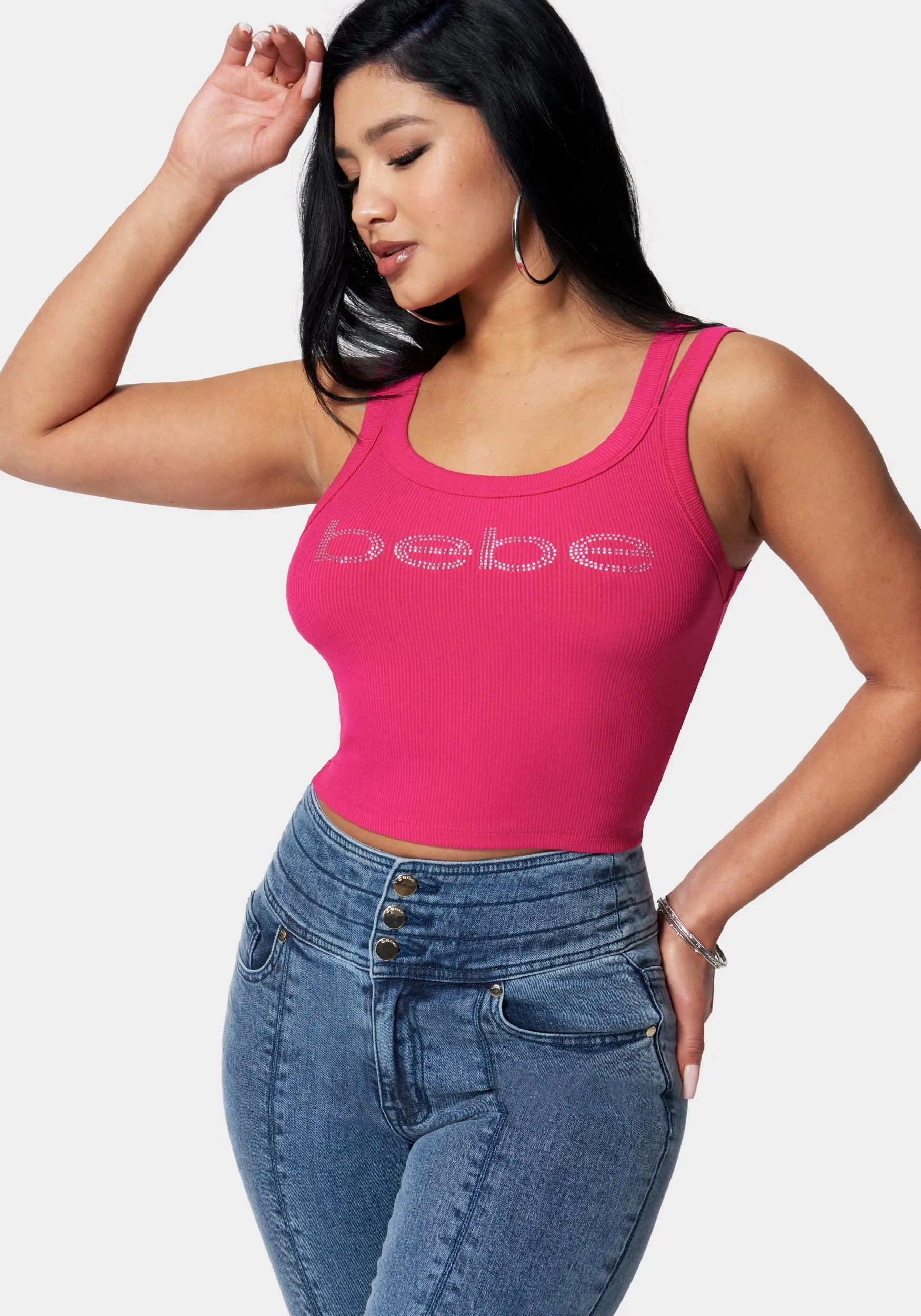 Bebe Logo Rib Top