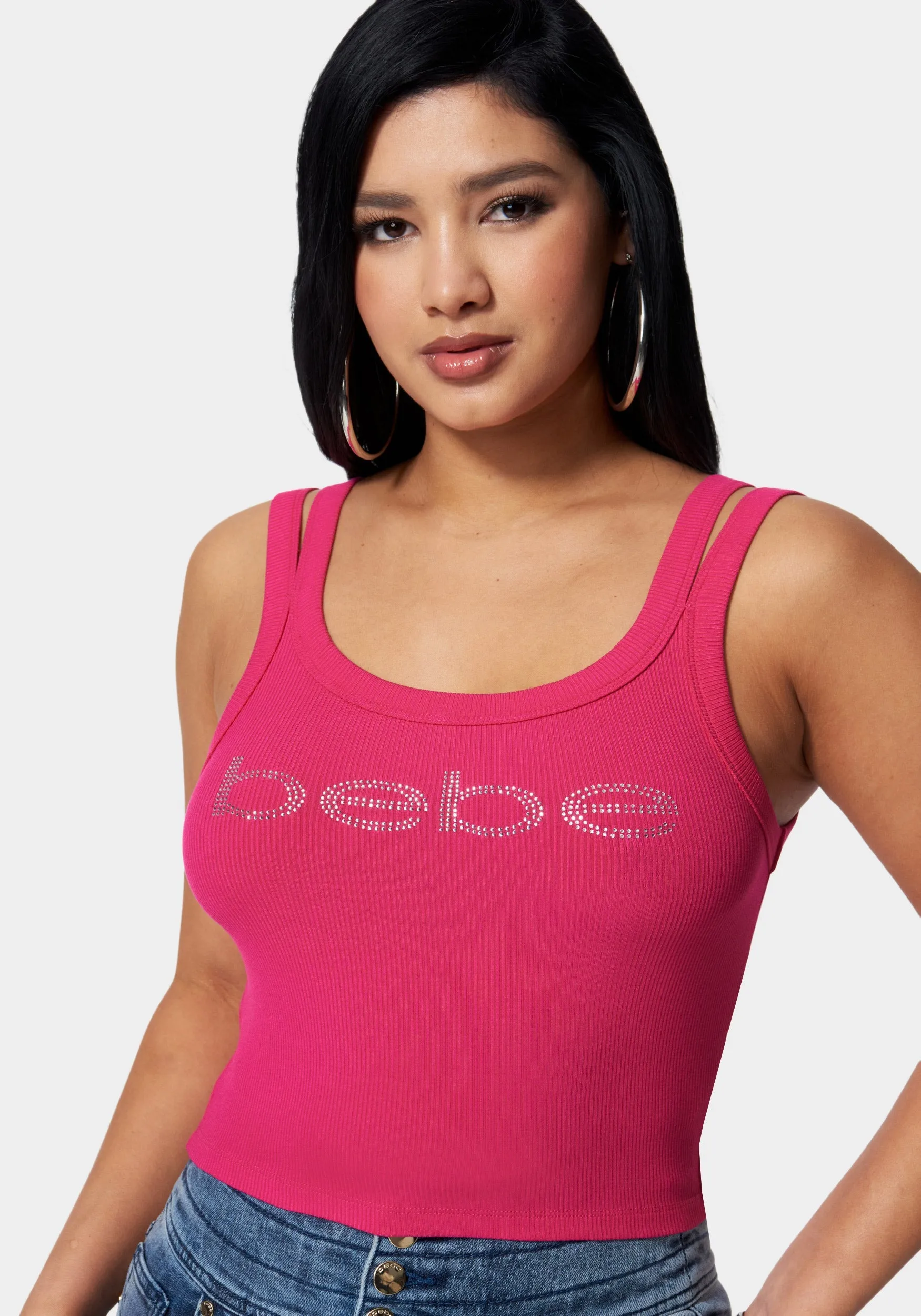 Bebe Logo Rib Top