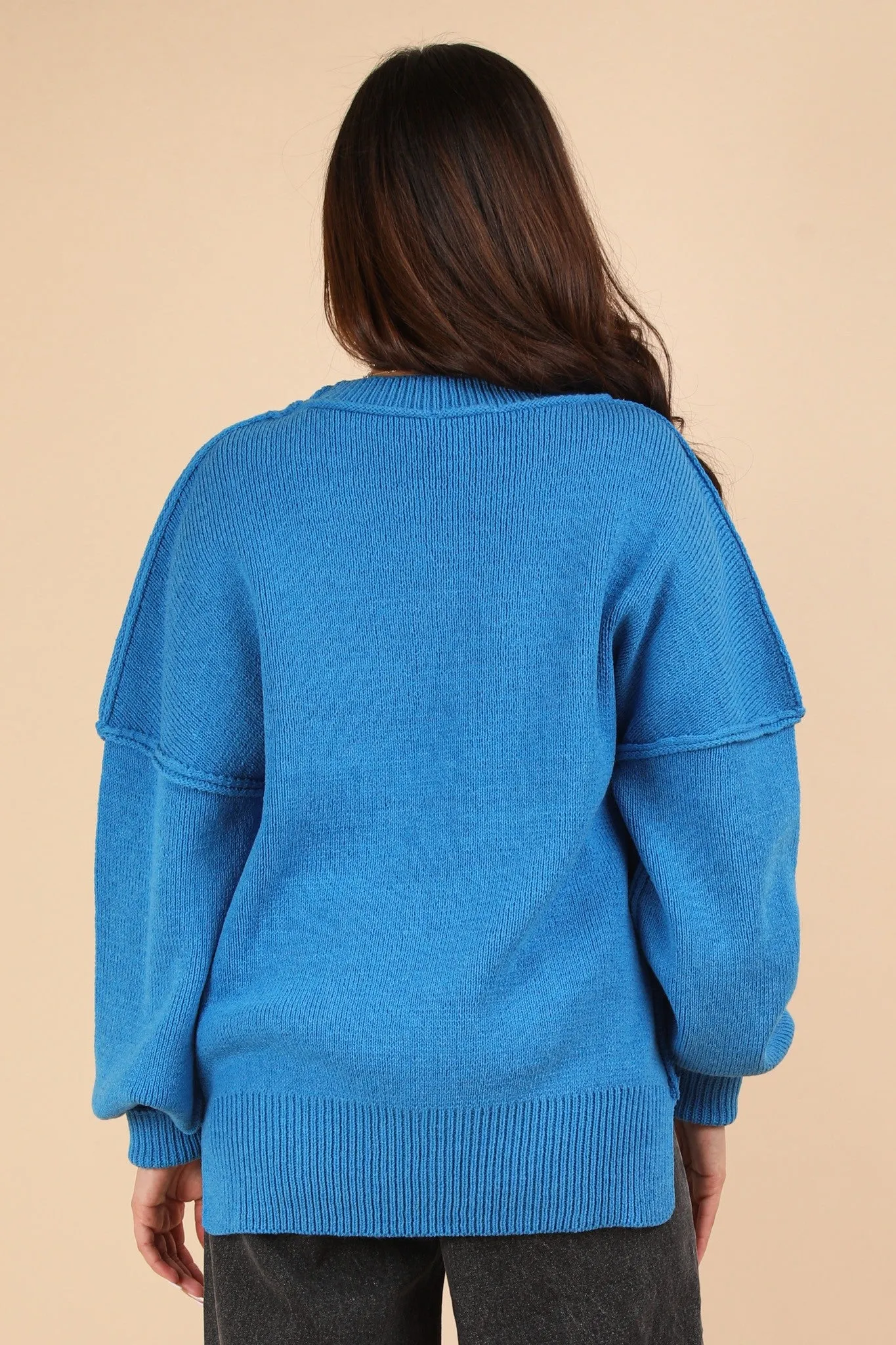 Bethany- Oversized Basic Solid Sweater Knit Top