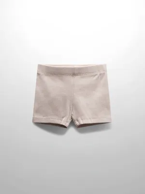 Biker Shorts Non Ribbed-Light Tan